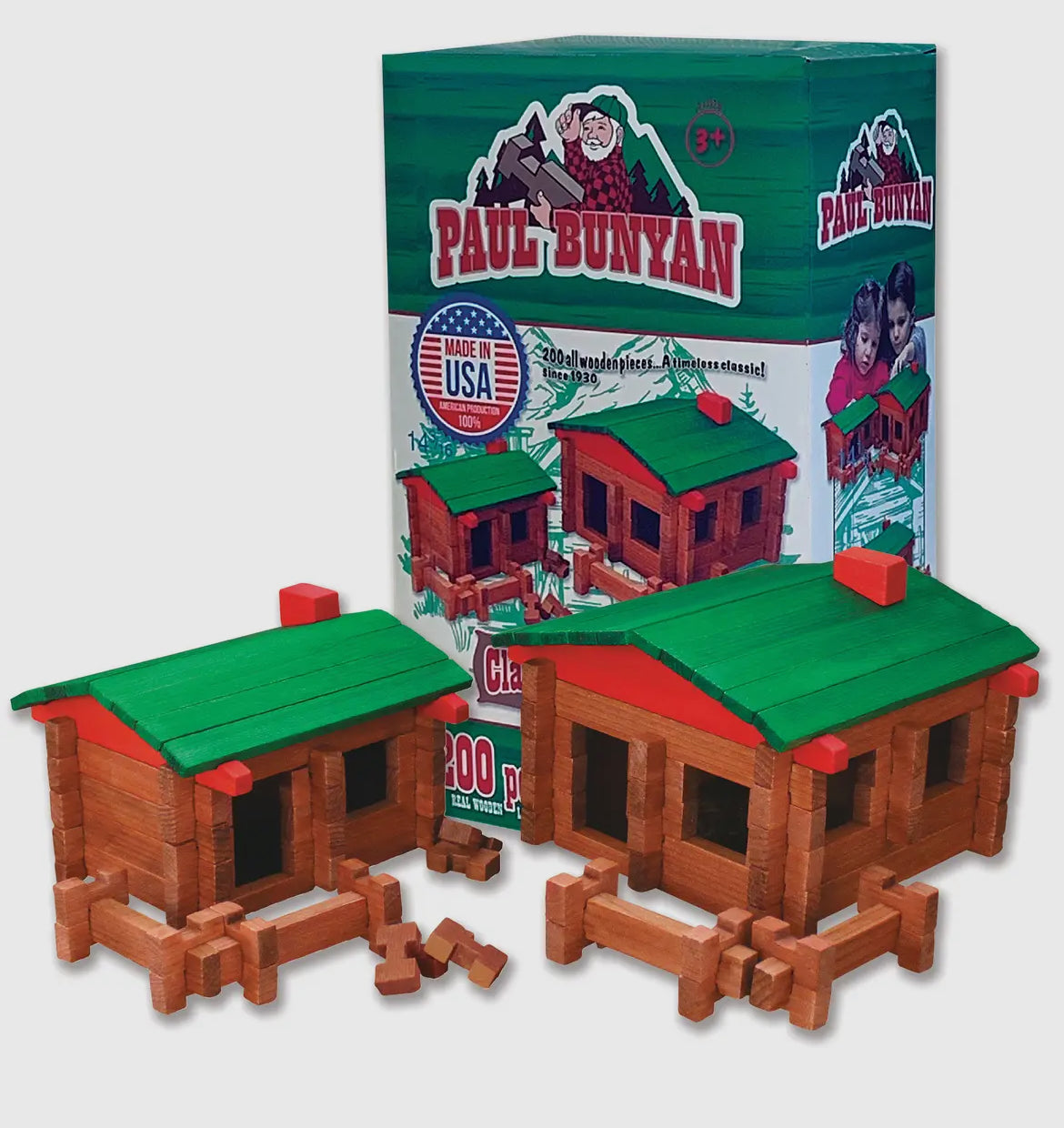 Paul Bunyan Classic Log Cabin Set - 200 pcs