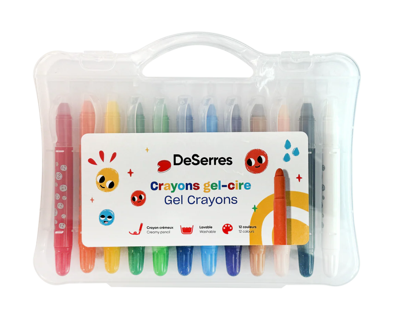 Set of 12 Wax Gel Crayons