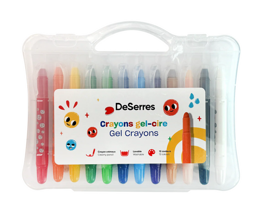 Set of 12 Wax Gel Crayons