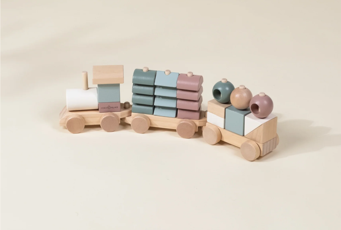 Oversized Wooden Stacking Train