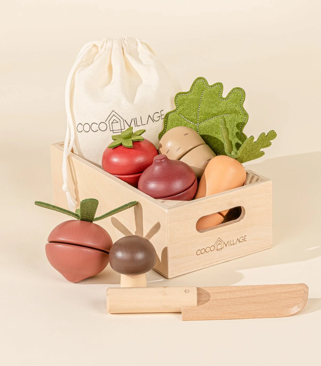Wooden Vegetables Playset